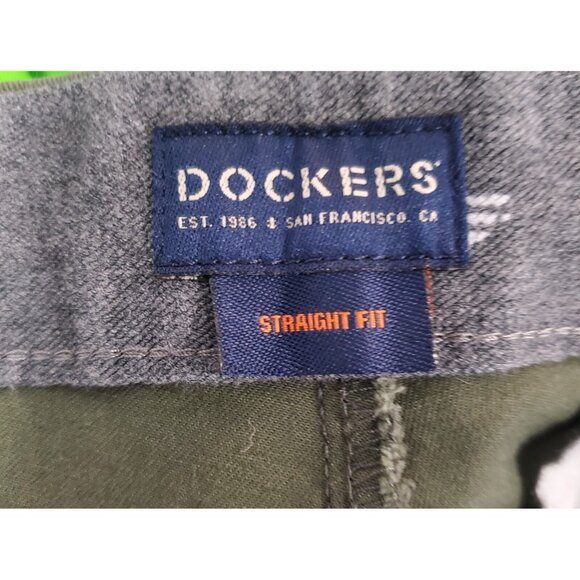 Dockers Straight Fit Khakis Casual Pants w/ Zipper Pocket Green Mens 36x32 - Picture 10 of 10